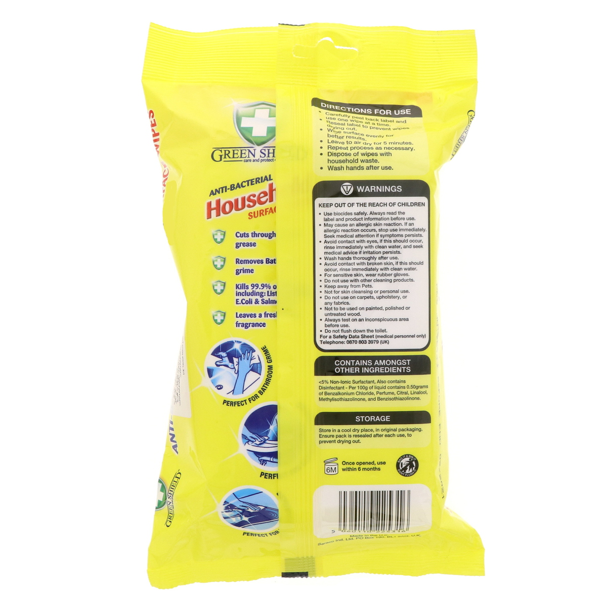 Green Shield Anti Bacterial Household Surface Wipes 70Pcs